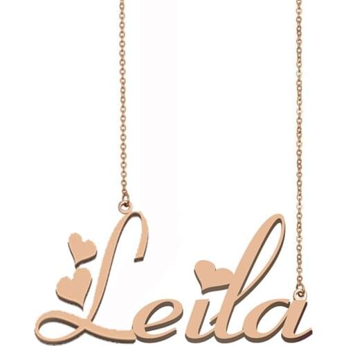Leila Name Necklace Custom Name Pendant Choker 925 for Women Girls Best Friends Birthday Wedding Christmas Mother Days Gift