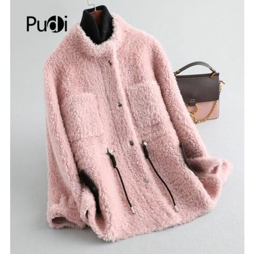 Aorice Women Winter Classic Style Real Wool Fur Coat Belt Jacket Over Size Parka Lady Fashion Genuine Fur Coat Outwear A19068