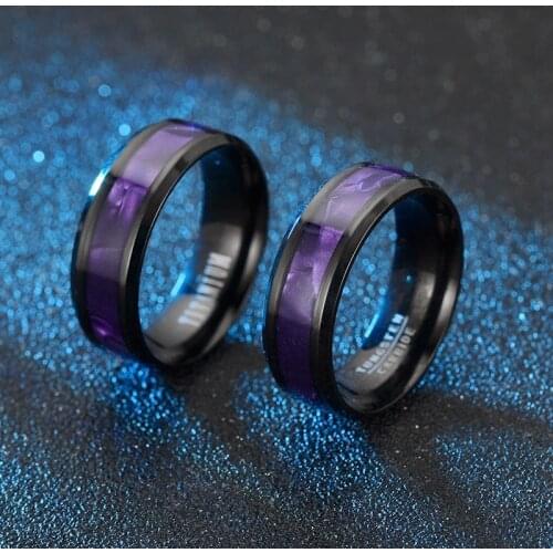 Recommend Jewelry Gift New Purple Black Titanium Steel Stainless Steel Couple Women Ring Wedding Ring for Women Girls