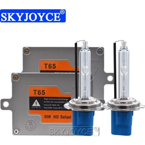 SKYJOYCE Highlight 65W Xenon HID Kit AC 12V Slim Electronic Reactor 65W 5500K Car Headlight Bulb Kit H1 H3 H7 H11 9012 Hir2 D2H