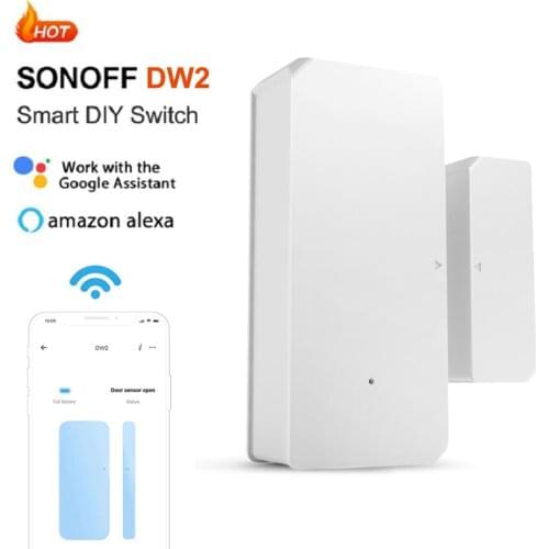 SONOFF DW2 Smart WiFi Safe Door Window Sensor Alarm Automation Security Lock Detector Work with eWelink APP Alexa Google Home