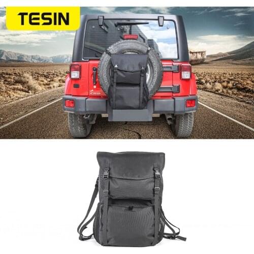 TESIN Car Spare Tire Bag Multi Functional Camping Tool Storage Bag Rear Trunk Cargo for Jeep Wrangler JK TJ JL Accessories