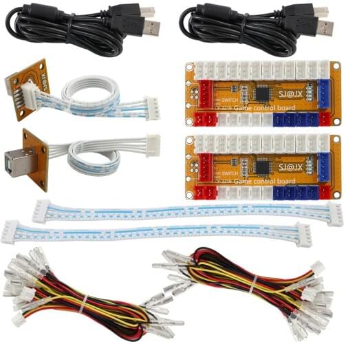 SJ@JX Arcade Game USB Encoder 2 Player Gamepad LED Button Joystick Controller for Nintendo Switch PC PS3 Raspberry Pi