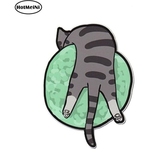 HotMeiNi 13cm x 9.4cm Cute Cat Vinyl Sticker Kitty on Neptune Planet Cartoon Cat Car Sticker Bumper Laptop Decal Car Styling