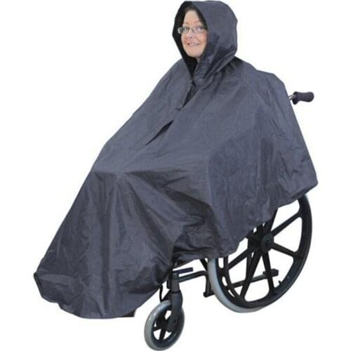 Waterproof Rain Poncho for Wheelchair Mobility Old Scooter Large Wind Proof Cape Raincoat Cloak with Hood Protection