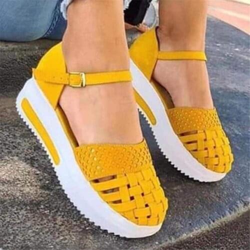 Women Sandals Weave Women Shoes Hollow Out Sandals For Women Buckle Elegant Ladies Sandals Outdoor Shoes Female Sandalias Mujer