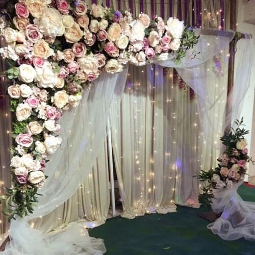 1.6M*1.6M DIY Wedding decor props artificial Flower row silk rose peony daisy plant mix Hotel mall flower wall decoration 1 set
