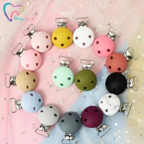 10/20/50/100 PCS Silicone Pacifier Clips Round Teether Clips DIY Baby Pacifier Dummy Teething Soother Nursing Jewelry Making