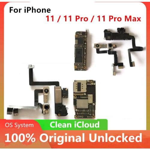 Unlocked For iPhone 11 / 11 Pro / 11 Pro Max Motherboard Free iCloud Main Original Logic Board With / Without Face ID Full Plate
