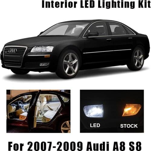 17 Bulbs White Canbus LED Interior Ceiling Light Kit Fit For 2007 2008 2009 Audi A8 S8 D3 Dome Cargo License Lamp No Error