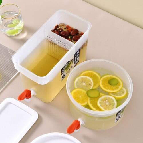 2.5/3.5L Water Jug With Faucet Cold Water Bottle Kettle Tea Pot Lemon Juice Jug Drink Container Drinkware Kitchen Accessories