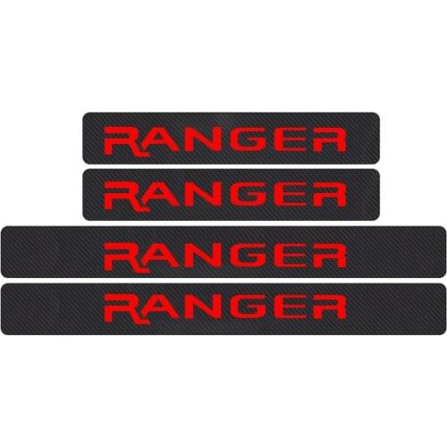 New For Ford Ranger Car Sticker Door Entry Guard Sill Protector 4pcs 4D Carbon Fiber Door Sill Auto Accessories