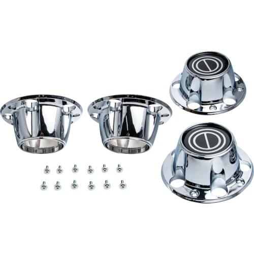 4pcs Chrome Blk Wheel Hub Center Caps Rim Cover Upgrade Fit 1980-1996 For Bronco 4WD