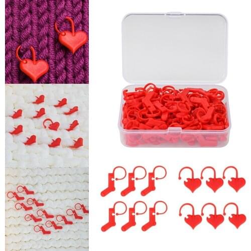 40/50pcs Locking Stitch Markers Love Heart Shoes Shaped Stitch Holder DIY Needle Arts Craft Knitting Crochet Weave Sewing Tools