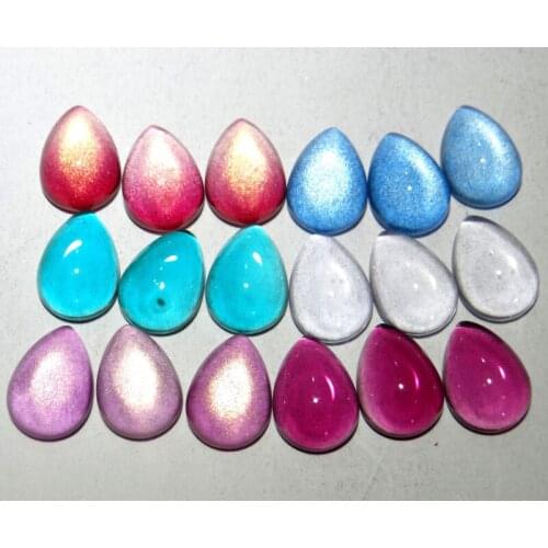 10*14mm natural Quartz crystal Water drop cabochon Color Change by Temperature Beads For Diy Jewelry Making Accessories 50pcs