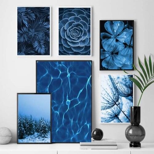 5D Diamond Painting Diamond Mosaic Cross Stitch Kit Mosaic Blue Plants Leaves Picture of Rhinestones Full Drill Diamond Embroid