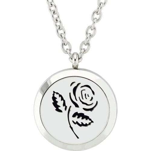 Free felt pads and chain! Hot Sale 30mm Magnetic 316L Stainless Steel Aromatherapy Essential Oil Diffuser Necklace Women