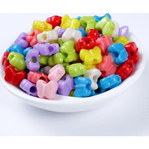 50-200Pcs Acrylic Beads Butterfly Shape Loose Spacer Beads Choose Colors for Diy Making Bracelets Necklace Jewelry Accessories