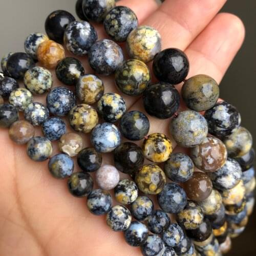 AAA Natural Yellow Blue Ocean Agates Beads High Quality Loose Spacer Beads For Jewelry Making Diy Bracelet Necklace 6 8 10 12mm