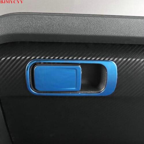 BJMYCYY Stainless steel decorative frame for handle of glove box of Automobile Co driver for Volkswagen vw T-Roc TROC 2018 2019