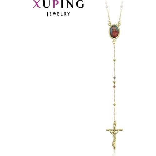Xuping Fashion Religious Cross Long Necklace with Environmental Copper for Neutral Thanksgiving Jewelry 44899