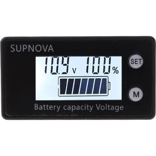 Battery Capacity Indicator DC 8V-100V Lead Acid Lithium LiFePO4 Car Motorcycle Voltmeter Voltage Gauge 12V 24V 48V 72V