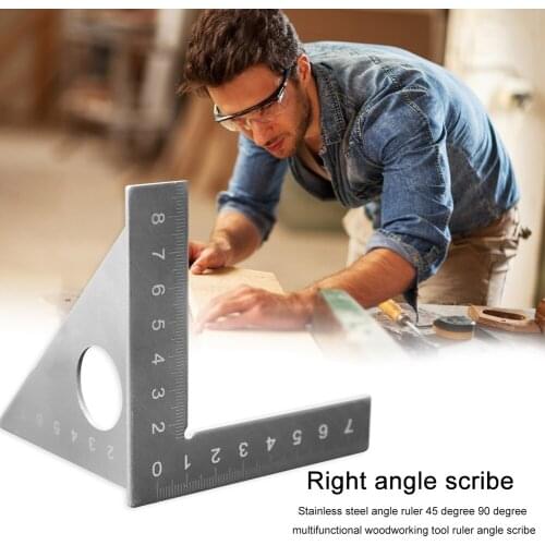 Hardness Angle Guide Ruler Woodworking Scriber Scribing Gauge Finder Protractor Stainless Steel Carpenter Measure Tool