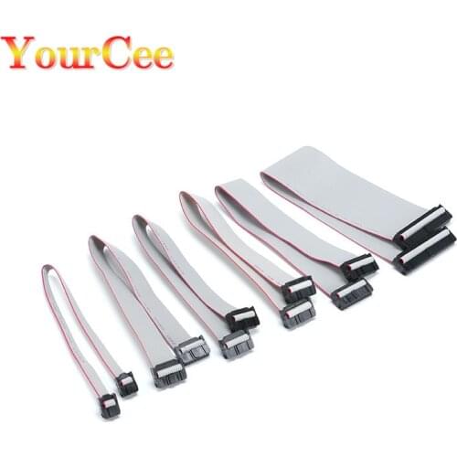 10Pcs / 1Pc 2.54MM Pitch 30CM JTAG ISP AVR Download Cable Wire FC-6/10/14/16/20/40P PIN Connector Gray Flat Ribbon Data Cable