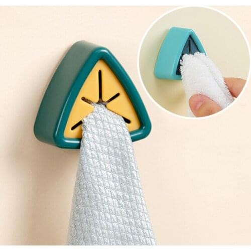 Creative Towel Storage Racks Hanger Punch Free Adhesive Rag Dishcloth Holder Kitchen Rag grabber Cleaning Tools Hook Accessories