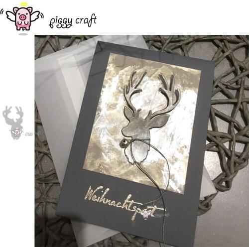 Piggy Craft metal cutting dies cut die mold Christmas deer decoration Scrapbook paper craft knife mould blade punch stencils die