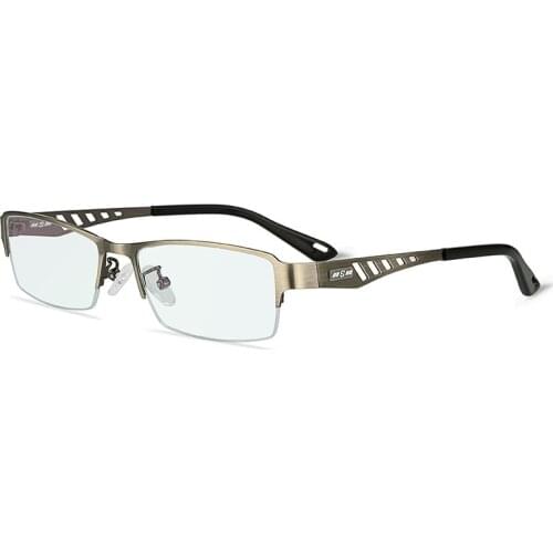 KJDCHD DESIGN Men Titanium Alloy Glasses Frame Half Optical Frame Myopia Prescription Optical Eyewear Alloy Acetate Temples