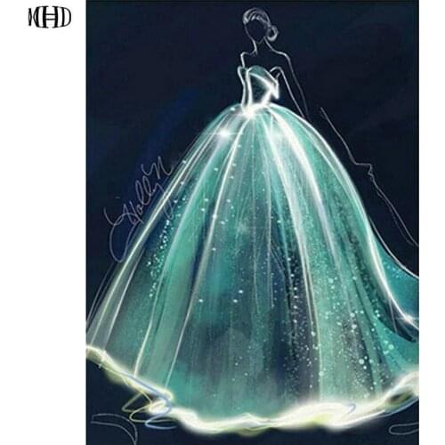 MHD 3D DIY square Full Diamond Embroidery icon Wedding dress diamond painting Cross Stitch kits pattern Rhinestones painting art