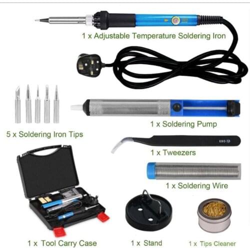 British and European 60W electric soldering iron set temperature regulating soldering iron toolbox welding set