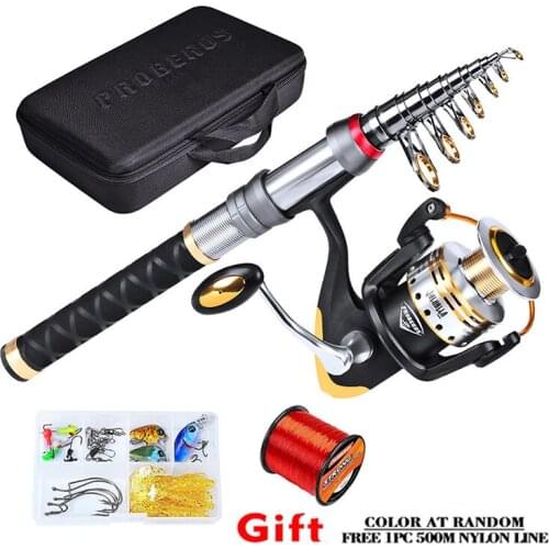 Travel Fishing Rod Set Telescopic Fishing Rod and Reel+ Nylon Line +Bait Set+ Storage Bag Portable Multifunction Fishing Set
