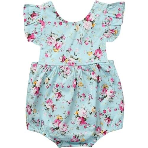2017 New Fashion Newborn Infant Baby Girl Clothes Cotton Floral Romper Sunsuit Summer Clothes Outfits