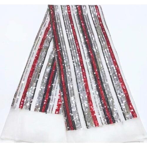 New design shinning sequence African french net Swiss cord glitter tulle mesh wedding Nigerian sequins lace fabrics for wedding