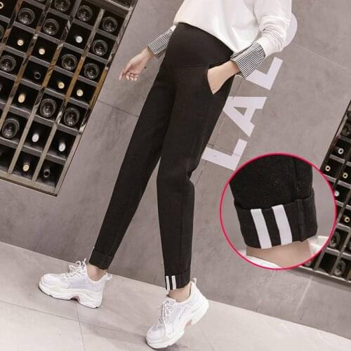 Autumn and winter pregnant women denim trousers denim pregnant women stomach lift pants casual leggings maternity dress