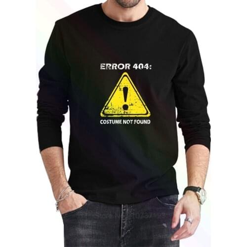 Error 404 Not Found Logo Classic Black T-Shirt 2021 Newest Summer Mens Long Sleeve Popular Tees Shirt Tops Novel Unisex