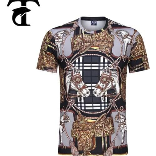 Punk Style Hawaii Casual Men T-shirt Summer Fashion Korean Printed Tees Tops Short Sleeve 3D Symmetry Value high Quality T shirt