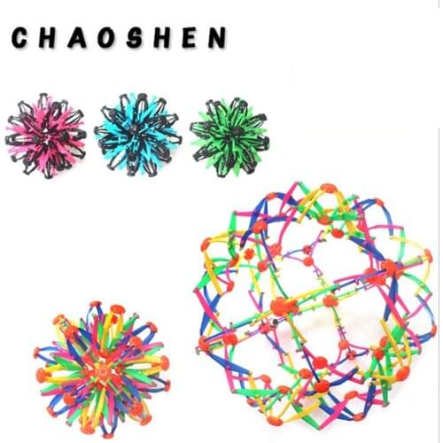 1pc Multiple Color Sphere Kindergarten Ring Stretch Expanding Ball Toys Baby Throwing Ball Stretching Shrinking Ball