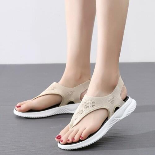 Sports sandals lady summer fairy wind muffin antiskid wear large size pregnant mother travel flat bottom Roman slippers