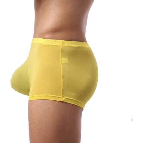 Sexy Mens Boxer shorts underwear Men Sexy Transparent Low Waist Big U Convex Pouch Boxers Breathable Underpants Cueca Panties