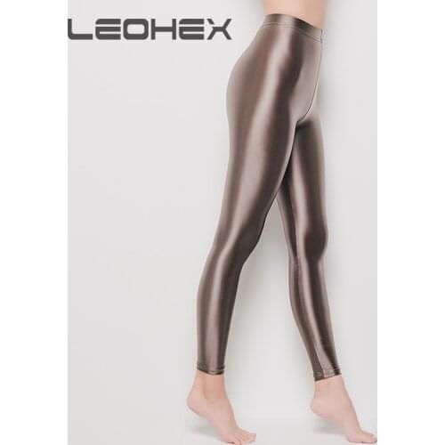 Sexy Women Shiny Pencil Pants Shiny Glossy Fitness Legging Sexy High Waist Homewear Trousers Women Sexy Erotic Lingerie