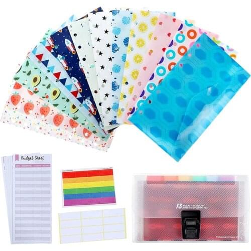 Cash Envelope System for 12 Budget Money Envelopes, 12 Pieces Expense Budget Sheets with Labels for Bill Planner