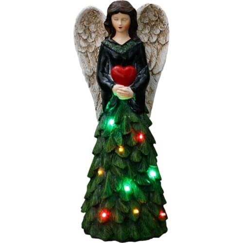 LED light angel statue light up and guard your garden Christmas angel sculpture Balcony courtyard home garden decor figurines