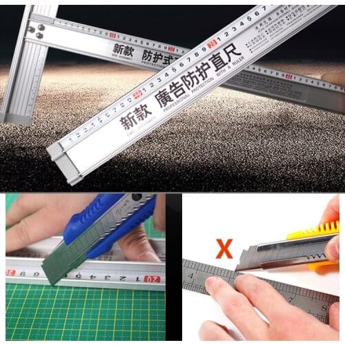 Advanced Aluminum Alloy Art Ruler Protective Advertising Ruler Precision Drawing Protection Art Anti Slip Drawing Tool