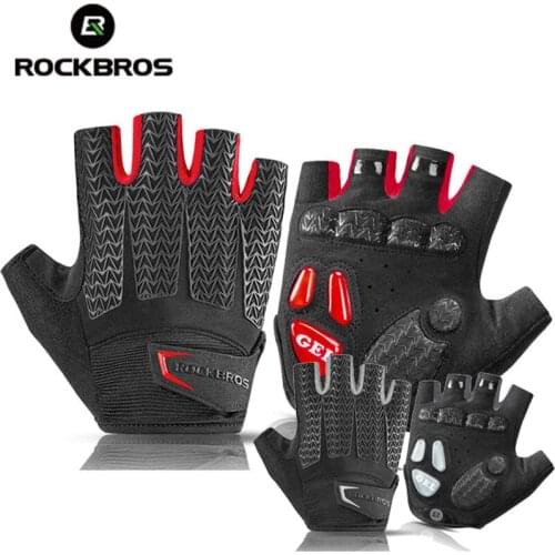 ROCKBROS Touch Screen Cycling Gloves Half Finger Bike Gloves Summer Outdoor MTB Bike Bicycle Gloves GEL Pad Shockproof Mittens