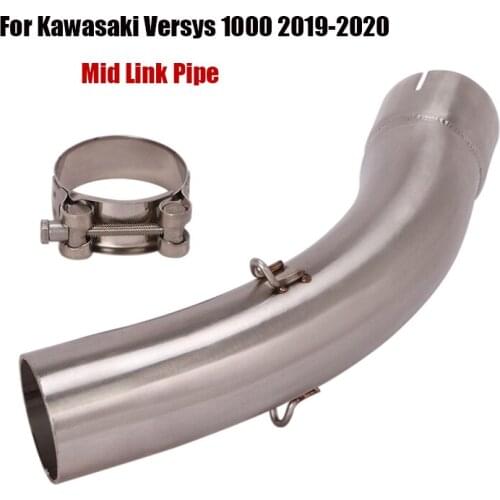 For Kawasaki Versys 1000 2019-2020 Exhaust System Mid Link Pipe Escape 51mm Connecting Tube Slip On Motorcycle Modified