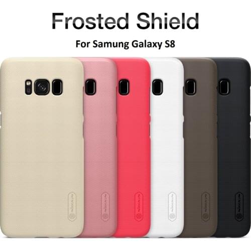 Nillkin For Samsung galaxy s8 protective frosted case hard plastic back cover for galaxy s8 cover s8 silicon case + phone holder