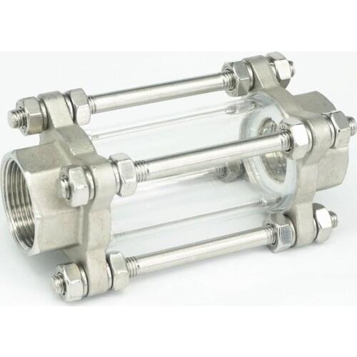 1-1/4" BSPT Female SS304 Stainless Steel Flow Sight Glass Dipoter 85 PSI Sealing Silicone